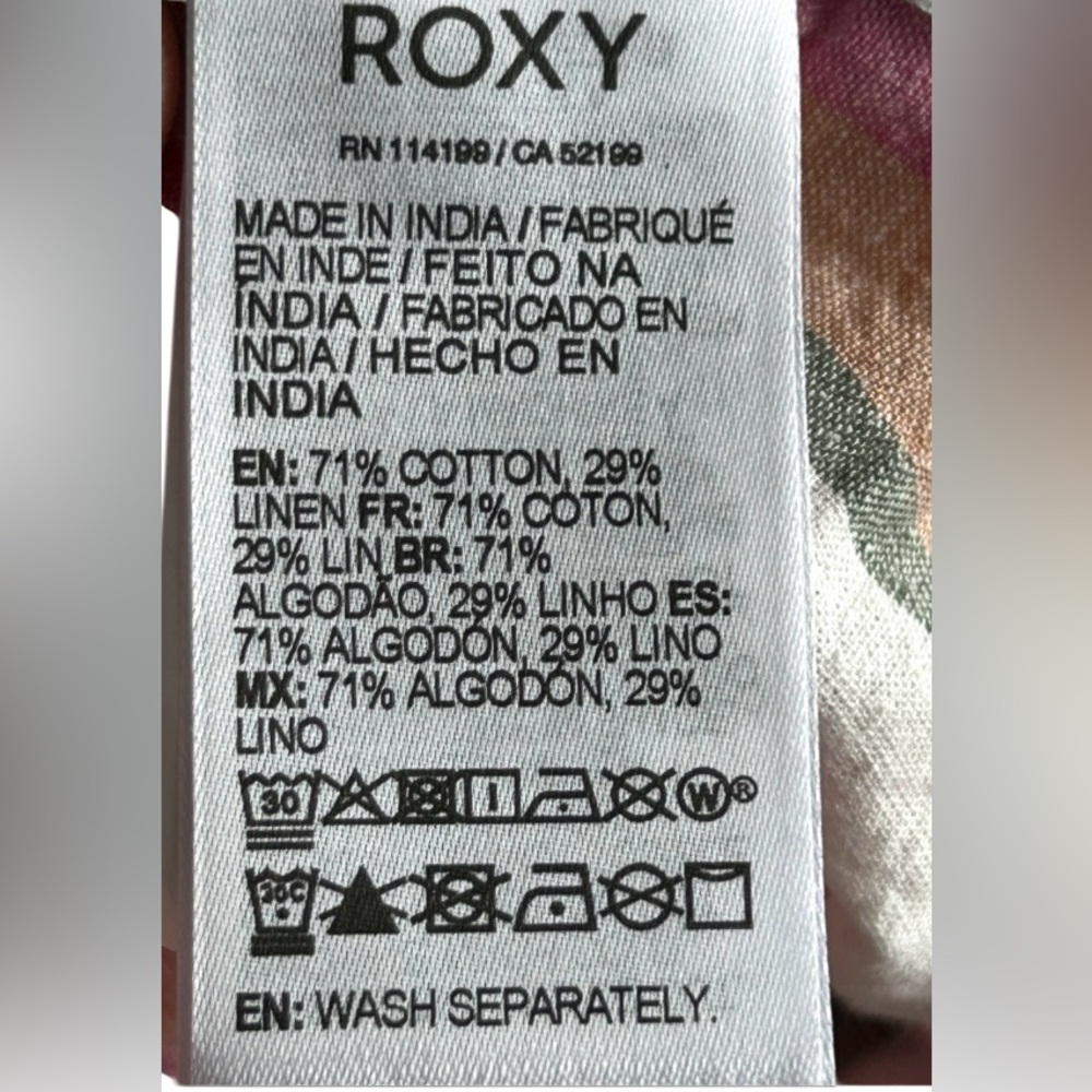 💛NWT! ROXY! “OPEN EYES” STRIPE FLOWY TANK! LINEN BLEND! ADJUSTABLE! - Picture 8 of 16